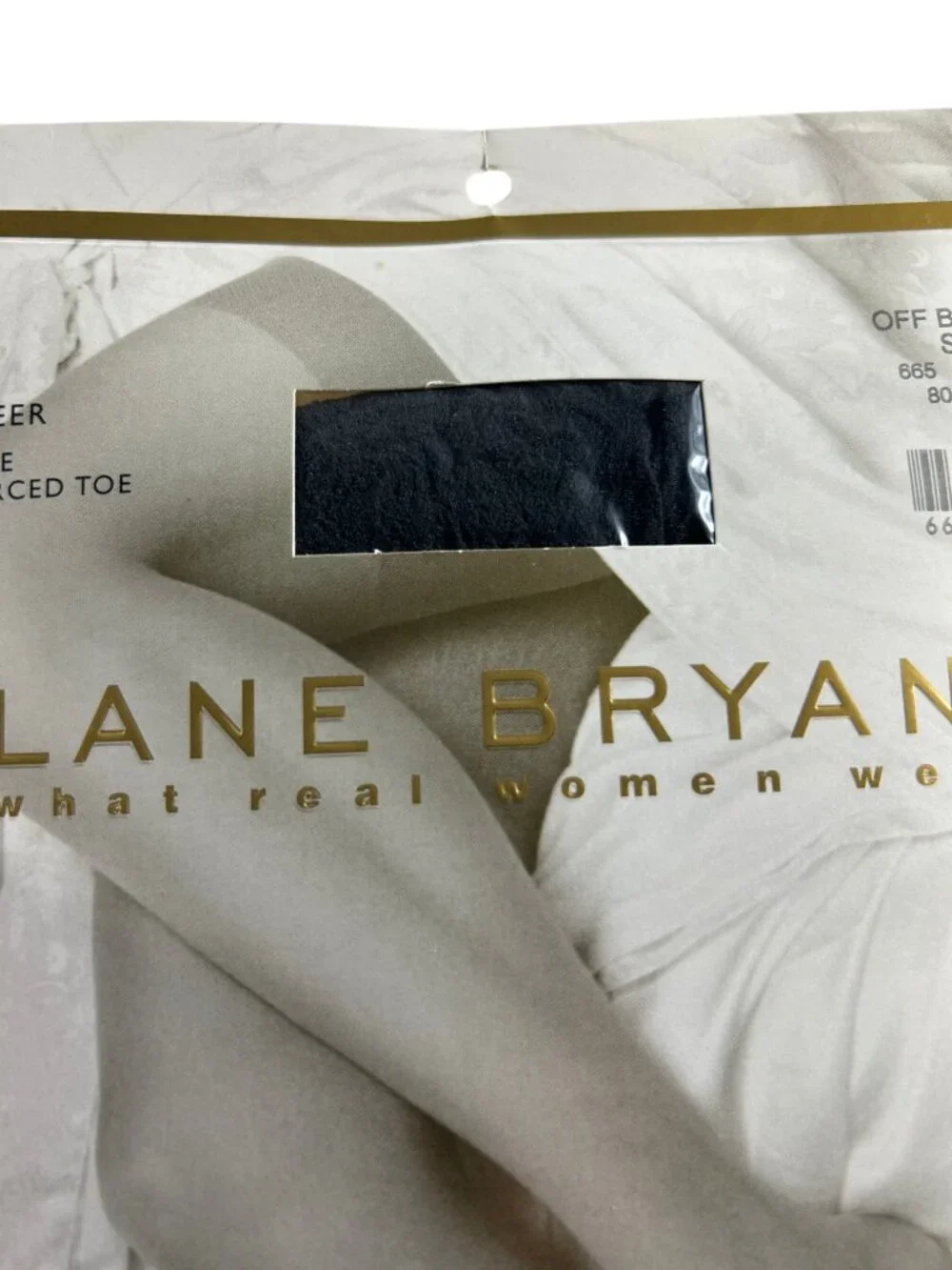 Vtg Lane Bryant Daysheer Invisible Reinforced Toe Off Black Sz C Pantyhose Hose